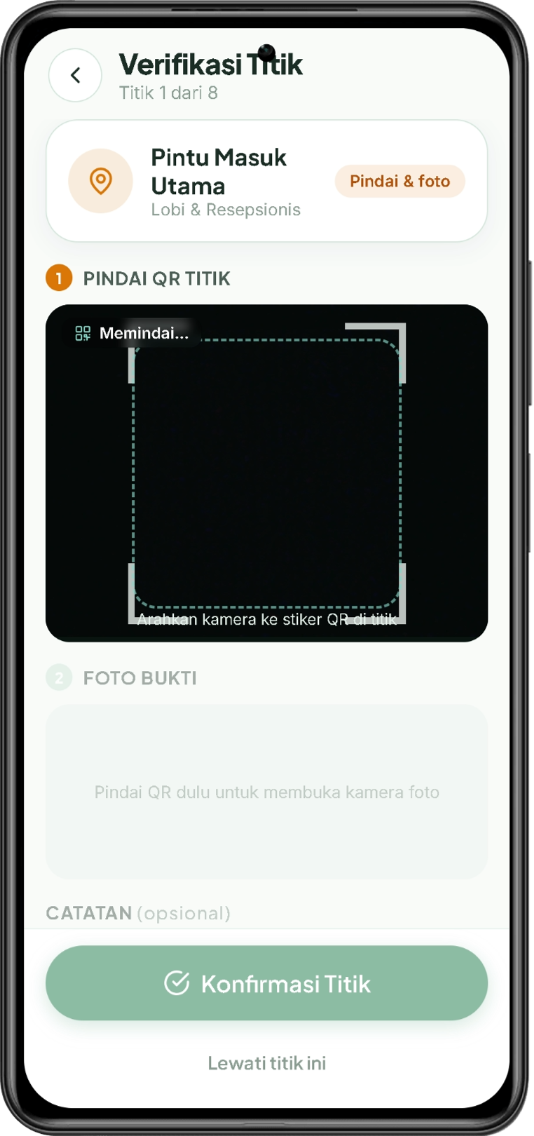 Verifikasi titik lewat QR